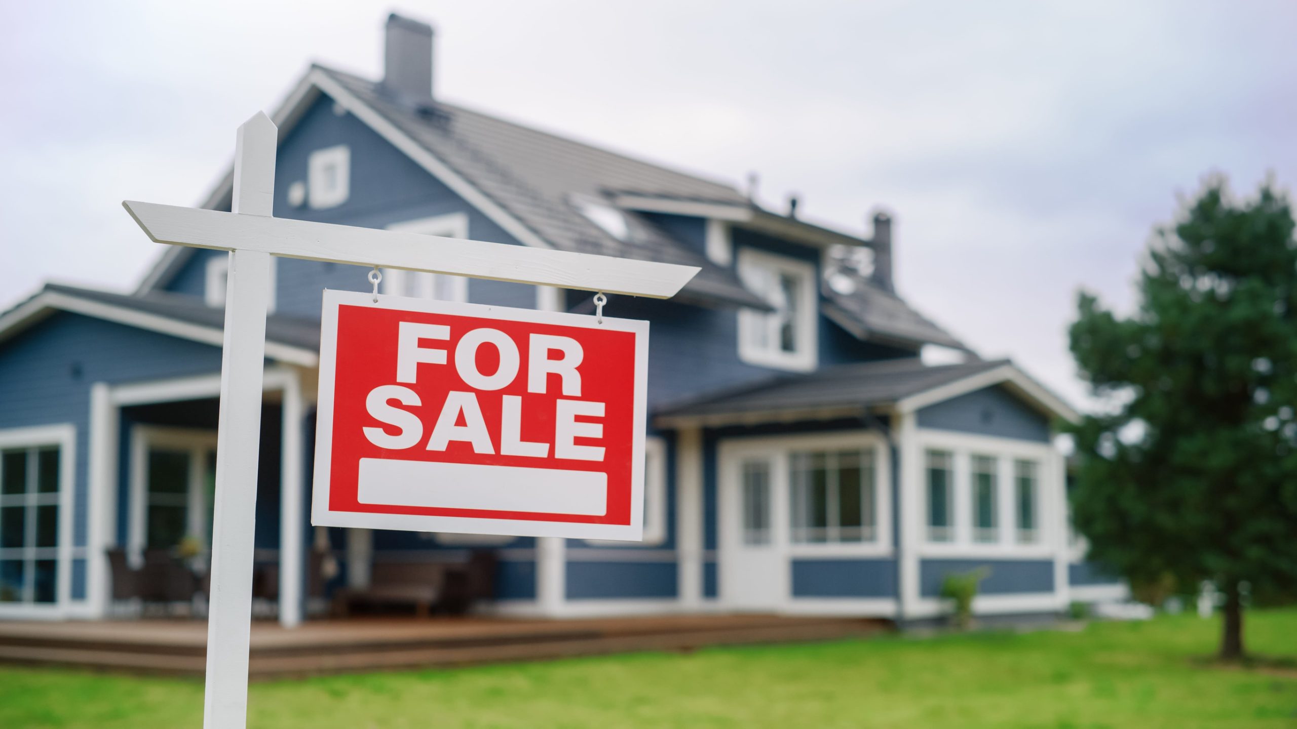 Indiana home with a for sale sign